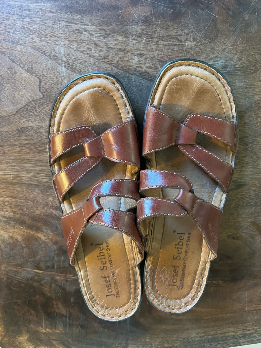 Joseph Seibel Comfort Fit Leather Heeled Slide Sandals